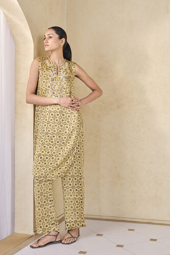 Leafbird Handcrafted Ajrakh Co-ord - Yellow, Yellow, image 5